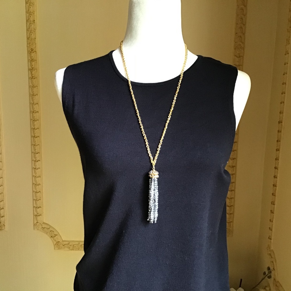 Gold and Silver Tassel Necklace